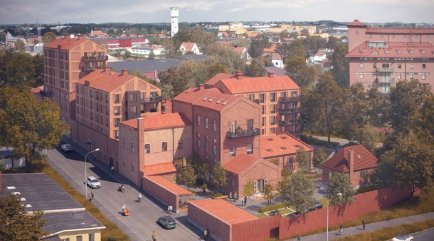 Renderingsbild över området.